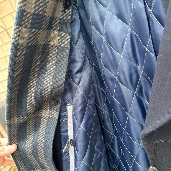 Kenneth Cole‎ Men’s Earle Short Peacoat with Removable Scarf (Navy) (NWT) - Picture 6 of 10